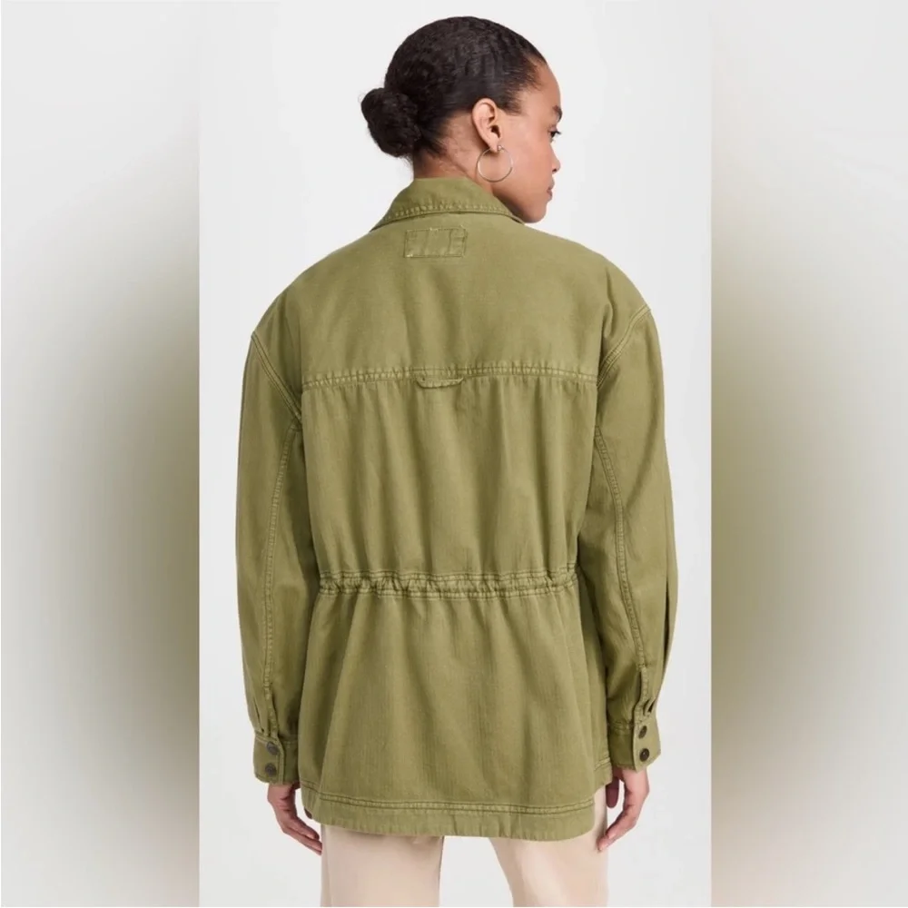 Free People – Arya Utility Jacket – Olive Green Military Cargo Jacket – Sz. L